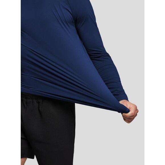 Fioboc Shirt Mens Large PerformancePro Active Crew Neck Long Sleeve Tee Blue NEW - Picture 16 of 16